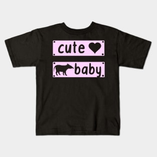 baby tapir design love women girls pink Kids T-Shirt